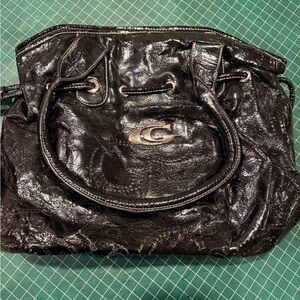 Glossy Black Women's Shoulder Bag